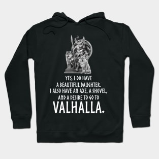 Conservative Dad Valhalla - Beautiful Daughter Gun Shovel Hoodie